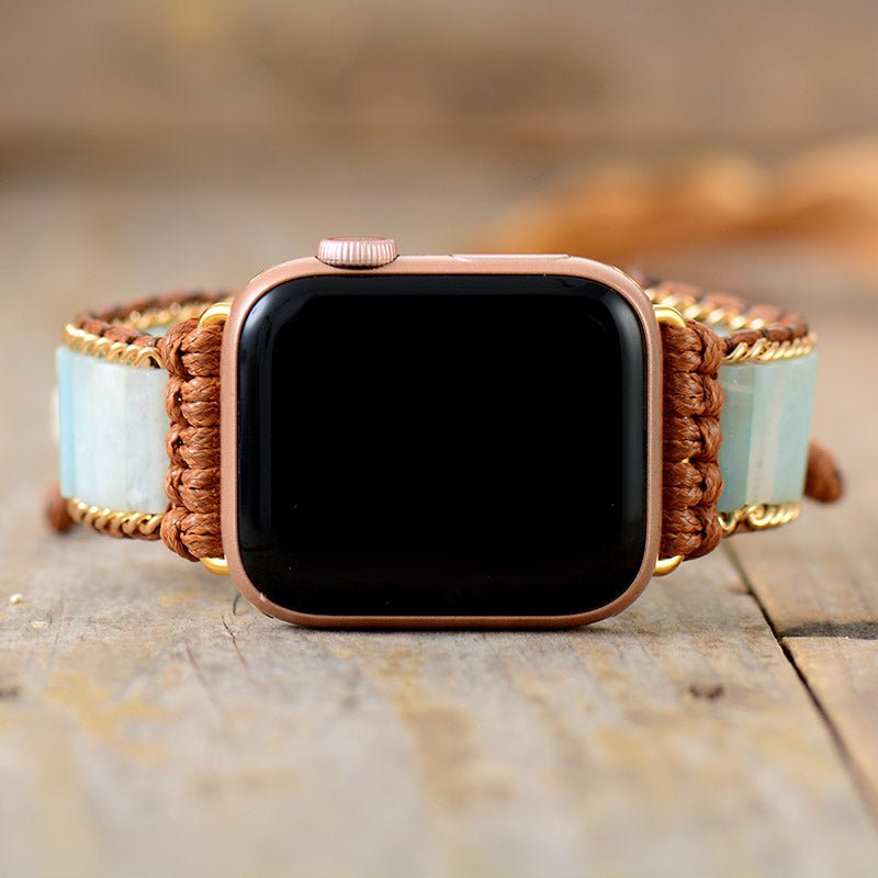 Amazonit Perlen Apple Uhr Band