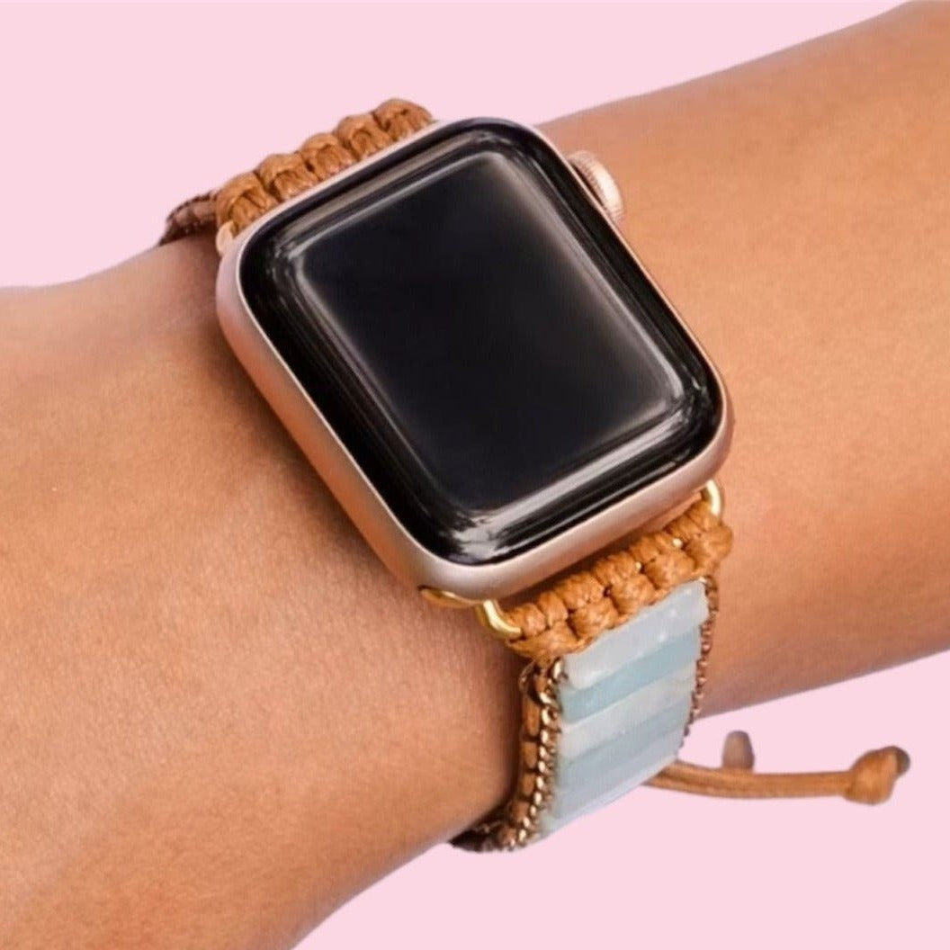 Amazonit Perlen Apple Uhr Band