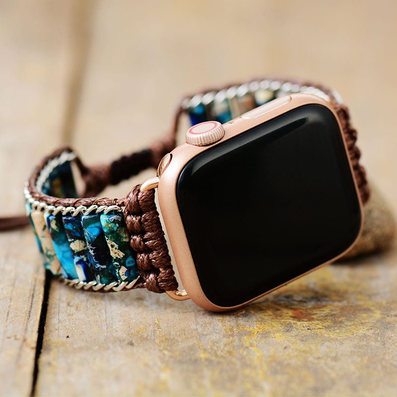 Apple Uhr Armband Perlen Blau Himmel