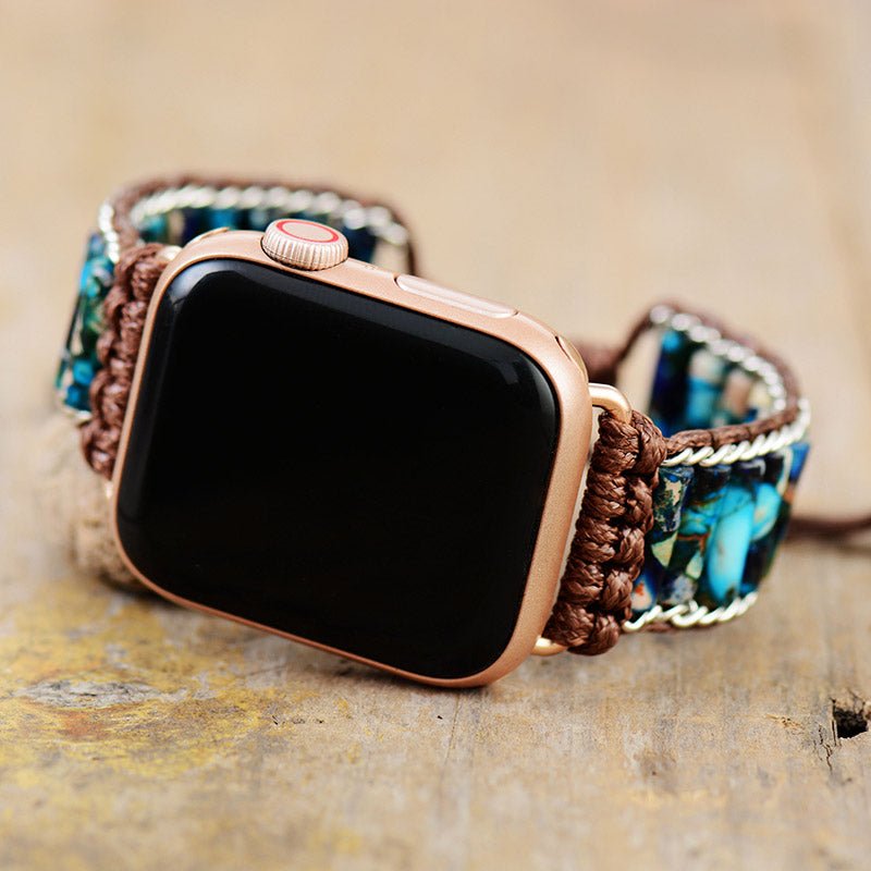 Apple Uhr Armband Perlen Blau Himmel