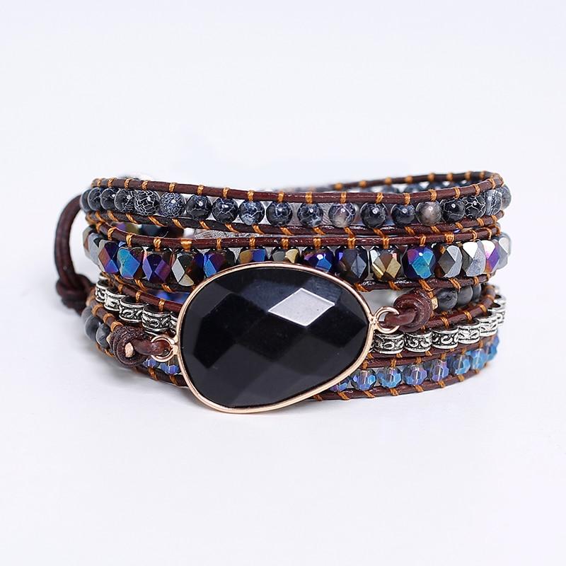 Göttin Schwarzer Onyx Wickelarmband