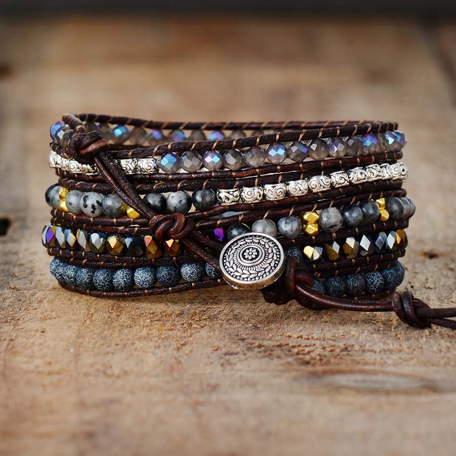 Göttin Schwarzer Onyx Wickelarmband