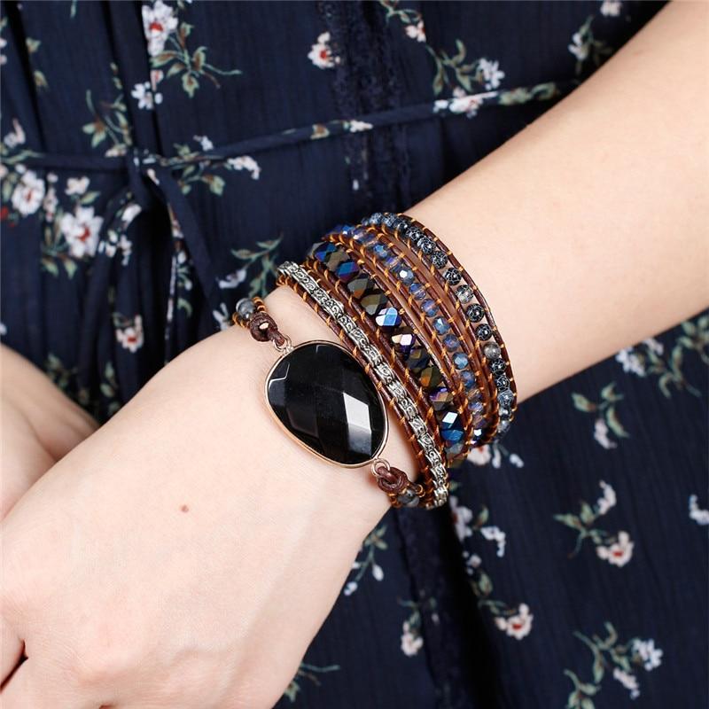 Göttin Schwarzer Onyx Wickelarmband
