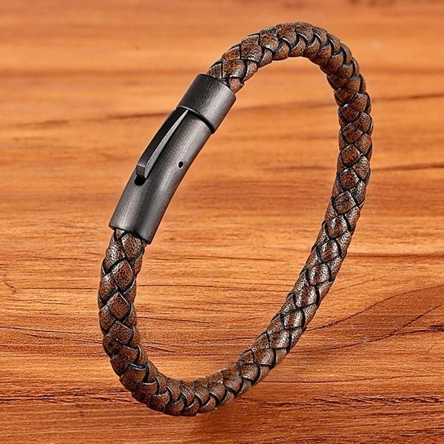 Geflochtenes Premium-Lederarmband für Männer