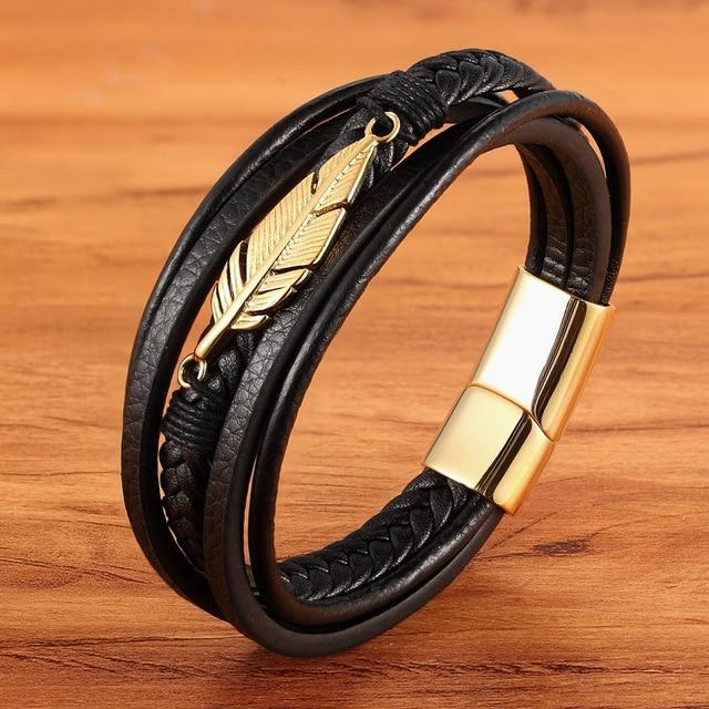 Männer Leder Wickelarmband