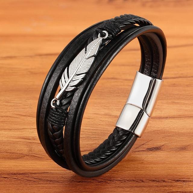 Männer Leder Wickelarmband