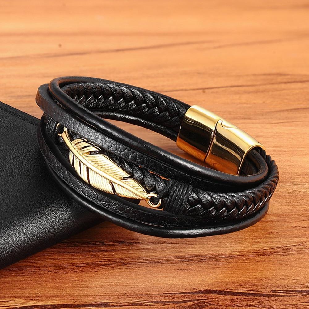 Männer Leder Wickelarmband