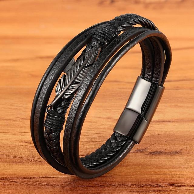 Männer Leder Wickelarmband