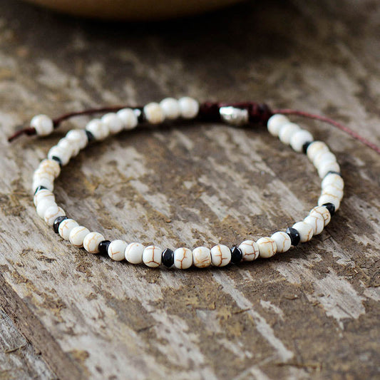 Handgefertigtes 4mm Howlite Stein Perlenarmband