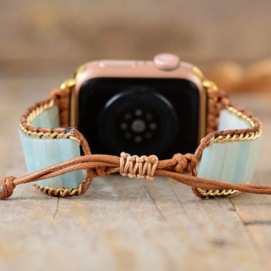 Amazonit Perlen Apple Uhr Band