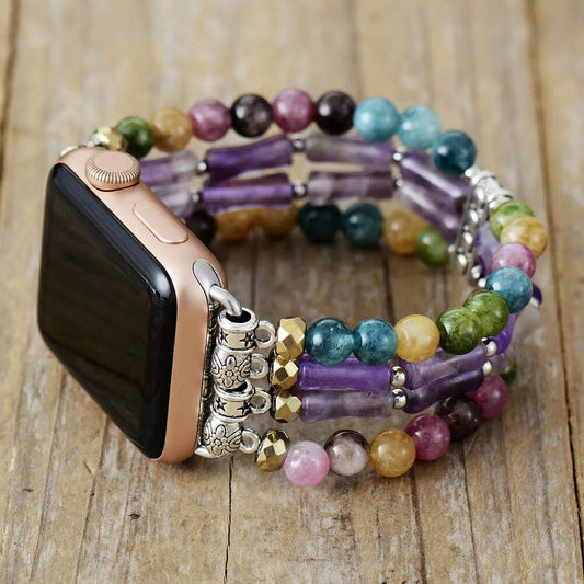 Amethyst Apple Uhr Perlenband Stretch