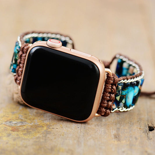 Apple Uhr Armband Perlen Blau Himmel