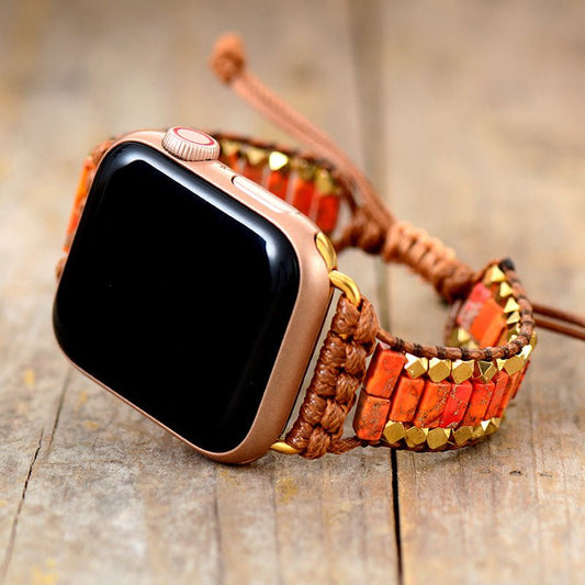 Boho Apple Uhr Band mit Jaspis